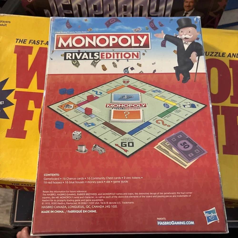 Monopoly RIVALS EDITION  2 Player Game By Hasbro Gaming  Brand New & Sealed